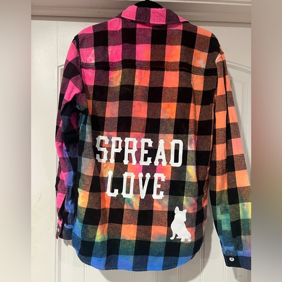 Spread Love tie dye flannel size M - Picture 6 of 8